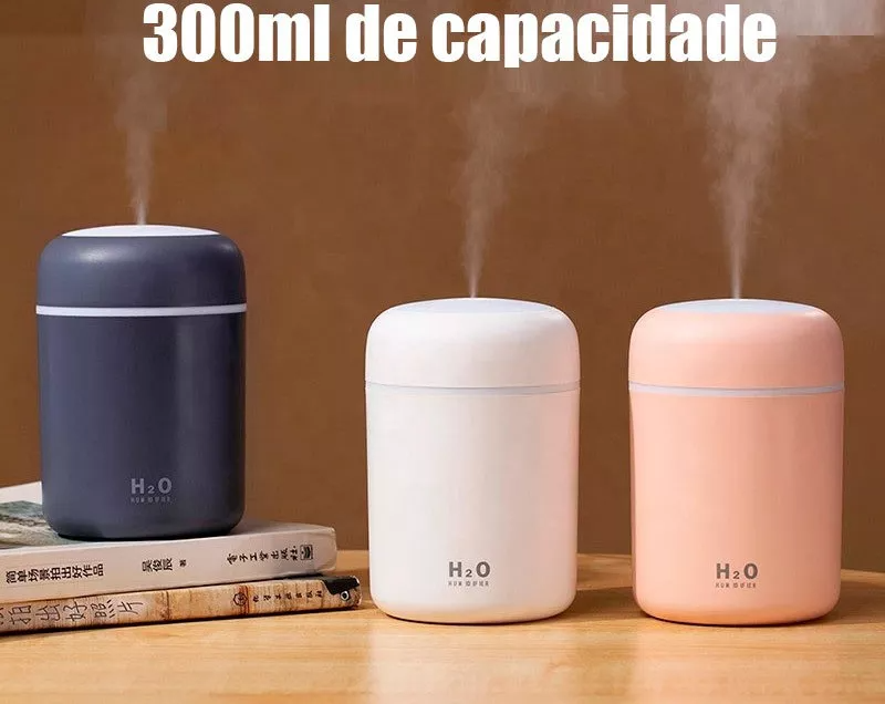 Umidificador De Ar Portátil Usb Ultrassônica 300ml / Difusor De Aromaterapia / Umidificador De Ar